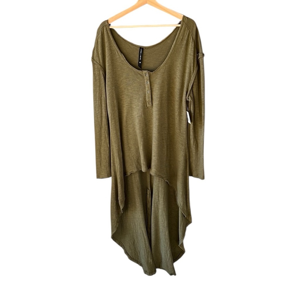 Banjara New w Tag Sz M Oversized Hi-Lo Boho 100% Cotton Tunic Distressed Look